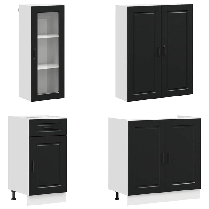 Unitate de bucătărie PORTO 8 pcs Negru Lemn prelucrat WALTI
