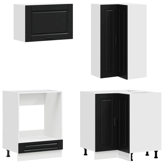 Unitate de bucătărie PORTO 8 pcs Negru Lemn prelucrat WALTI