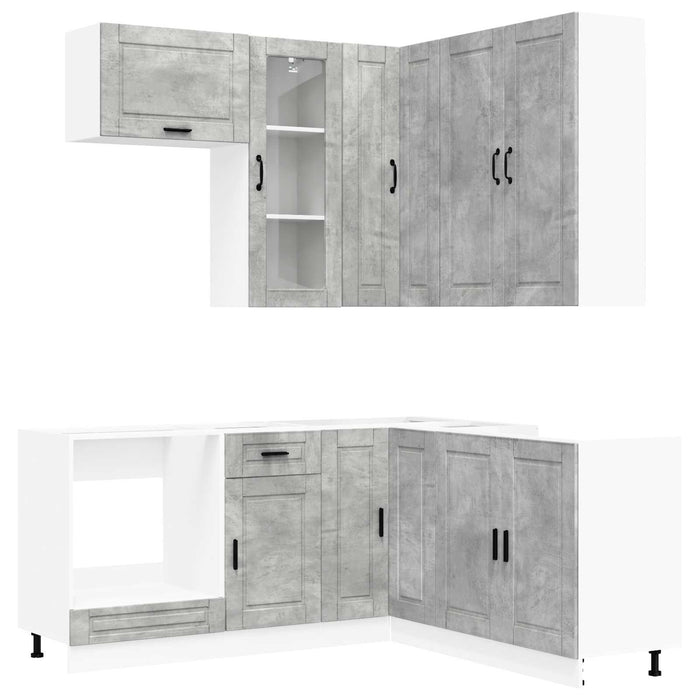 Unitate de bucătărie PORTO 8 pcs Gri Beton Lemn prelucrat WALTI