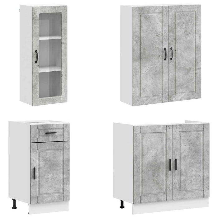 Unitate de bucătărie PORTO 8 pcs Gri Beton Lemn prelucrat WALTI