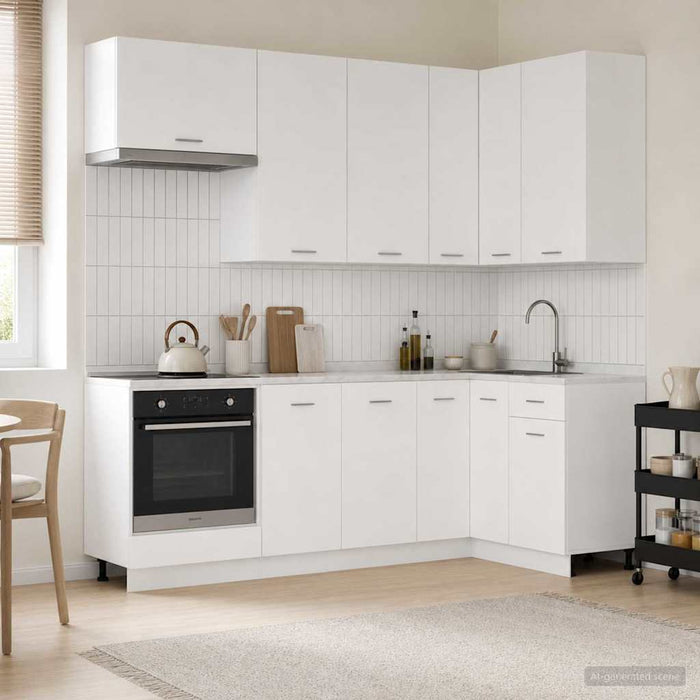 Unitate de bucătărie LYON 8 pcs Alb Lemn prelucrat WALTI