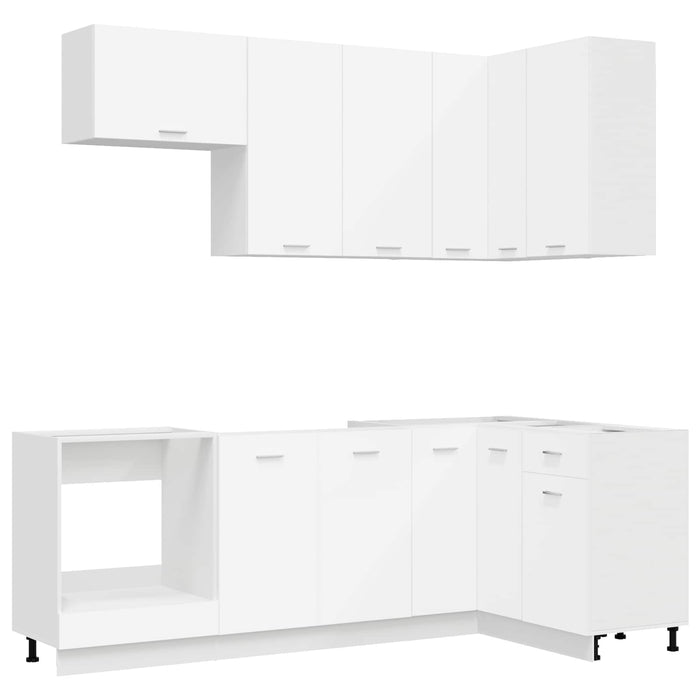 Unitate de bucătărie LYON 8 pcs Alb Lemn prelucrat WALTI