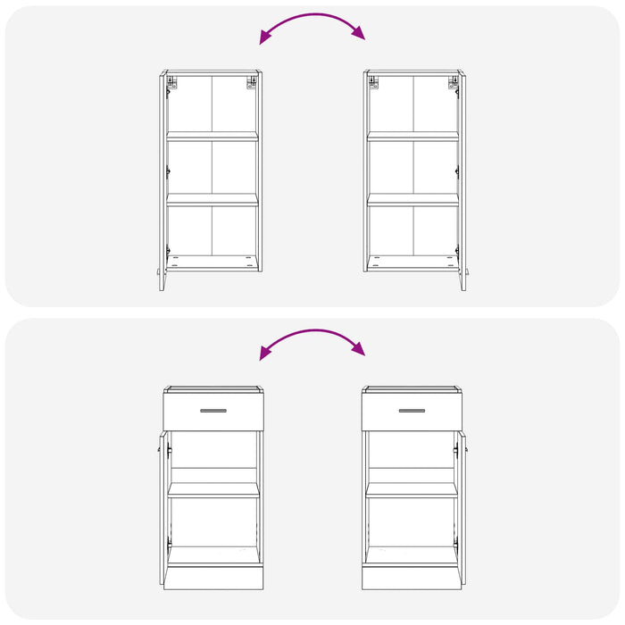 Unitate de bucătărie LYON 8 pcs Alb Lemn prelucrat WALTI