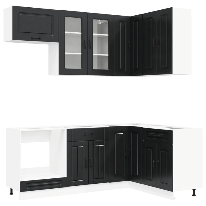 Unitate de bucătărie KALMAR 8 pcs Negru Lemn prelucrat WALTI