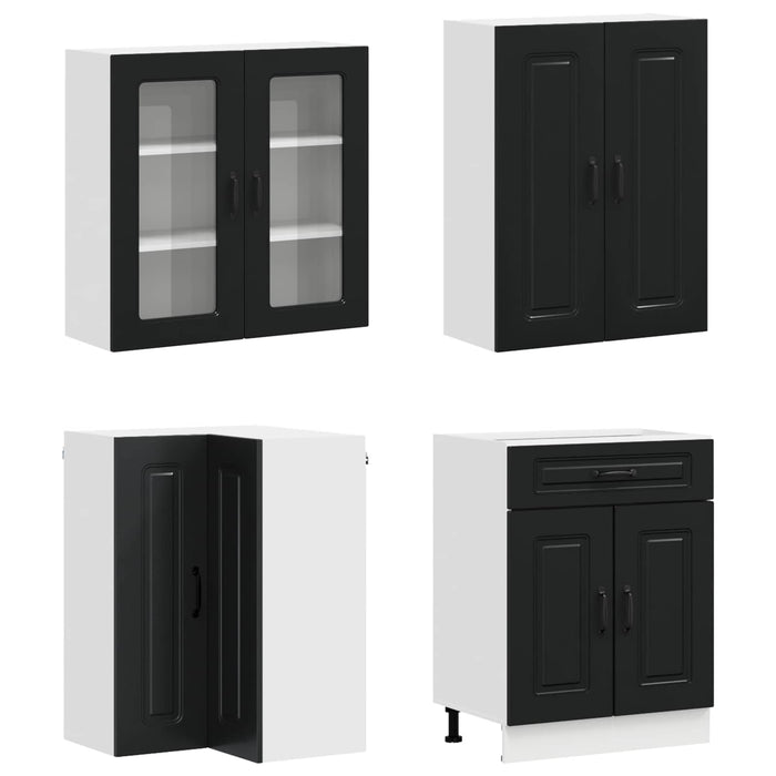 Unitate de bucătărie KALMAR 8 pcs Negru Lemn prelucrat WALTI
