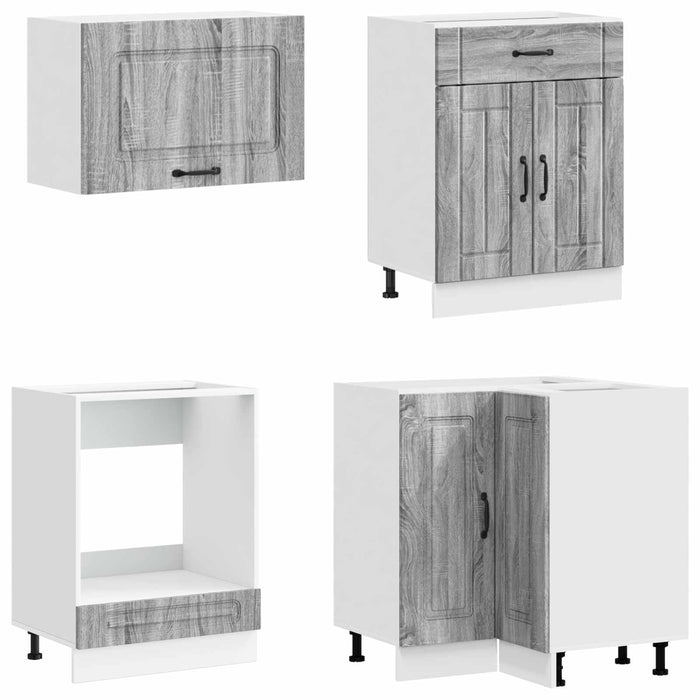 Unitate de bucătărie KALMAR 8 pcs Sonoma gri Lemn prelucrat WALTI