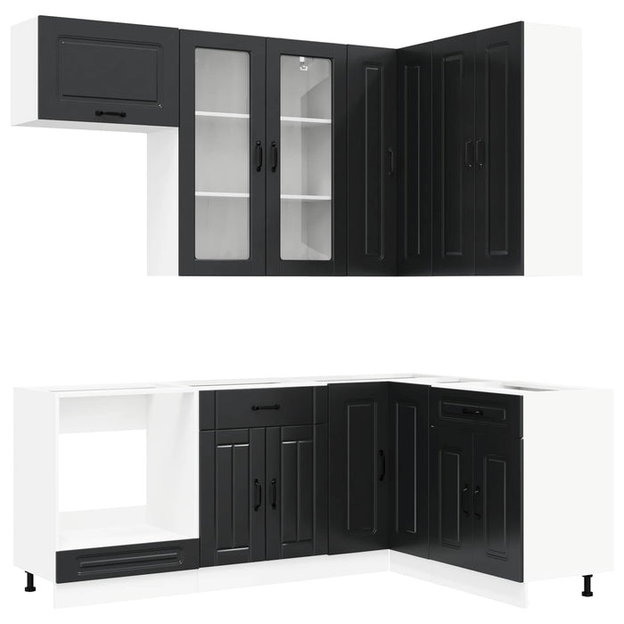 Unitate de bucătărie KALMAR 8 pcs Negru Lemn prelucrat WALTI