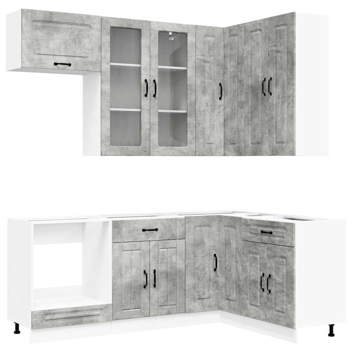 Unitate de bucătărie KALMAR 8 pcs Gri Beton Lemn prelucrat WALTI