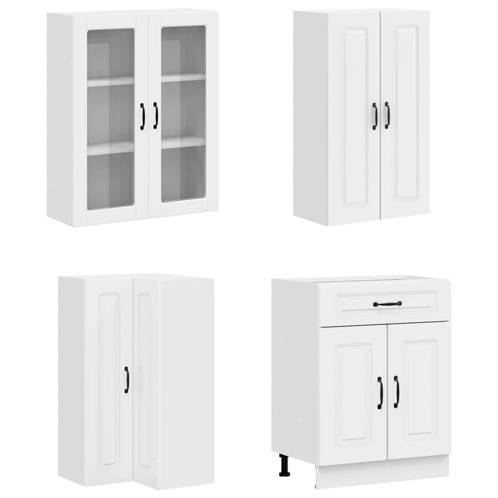 Unitate de bucătărie KALMAR 8 pcs Alb foarte lucios WALTI