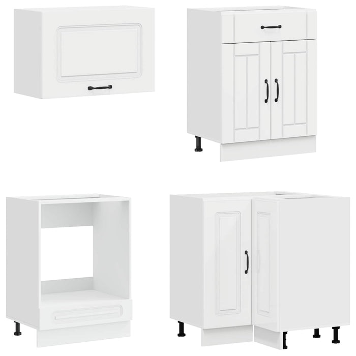 Unitate de bucătărie KALMAR 8 pcs Alb foarte lucios WALTI