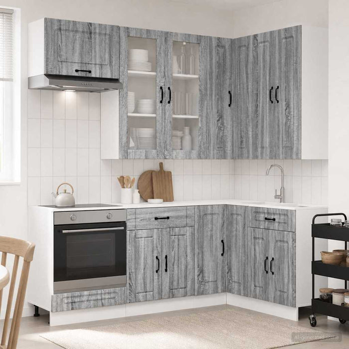 Unitate de bucătărie KALMAR 8 pcs Sonoma gri Lemn prelucrat WALTI
