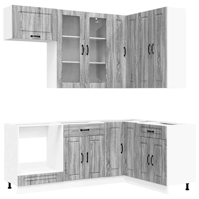 Unitate de bucătărie KALMAR 8 pcs Sonoma gri Lemn prelucrat WALTI