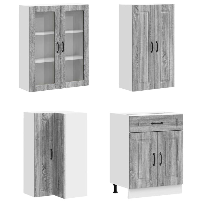 Unitate de bucătărie KALMAR 8 pcs Sonoma gri Lemn prelucrat WALTI