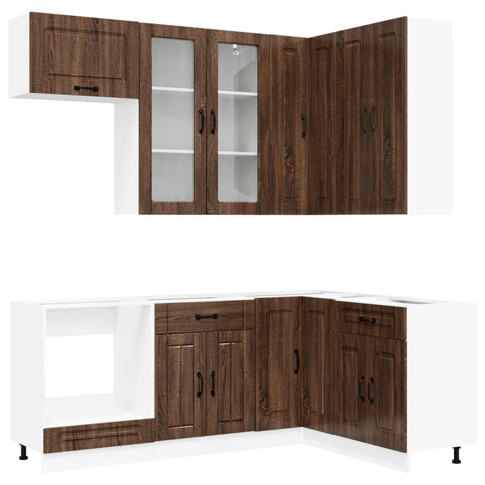 Unitate de bucătărie KALMAR 8 pcs Stejar maro Lemn prelucrat WALTI
