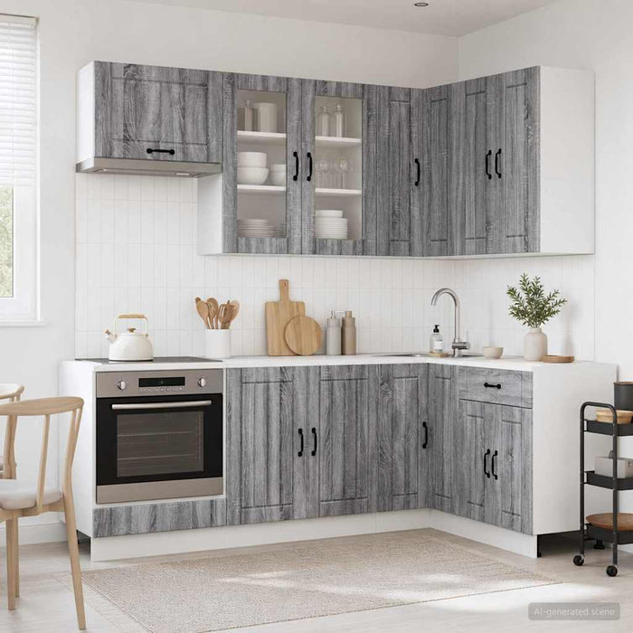 Unitate de bucătărie LUCCA 8 pcs Sonoma gri Lemn prelucrat WALTI