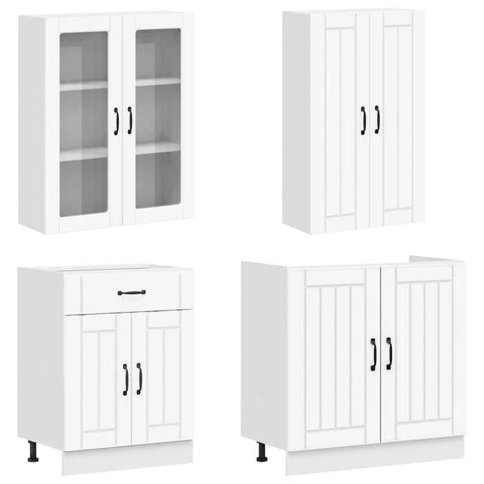 Unitate de bucătărie LUCCA 8 pcs Alb Lemn prelucrat WALTI