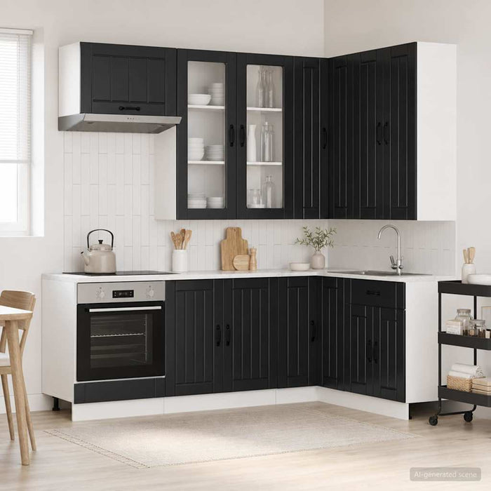 Unitate de bucătărie LUCCA 8 pcs Negru Lemn prelucrat - WALTI WALTI