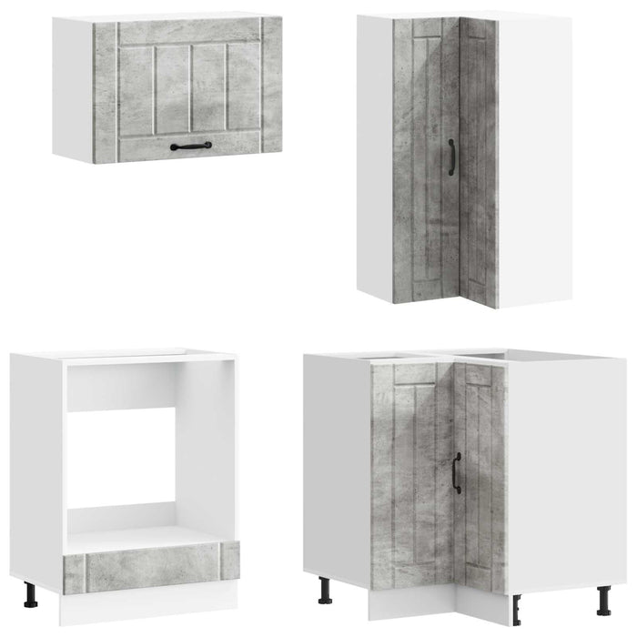 Unitate de bucătărie LUCCA 8 pcs Gri Beton Lemn prelucrat WALTI