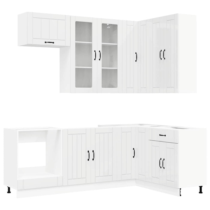 Unitate de bucătărie LUCCA 8 pcs Alb foarte lucios - WALTI WALTI
