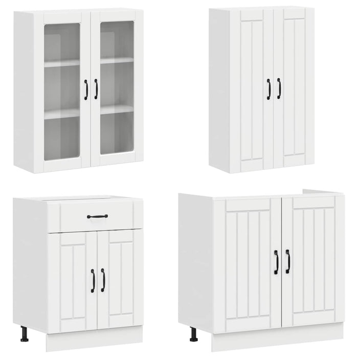 Unitate de bucătărie LUCCA 8 pcs Alb foarte lucios - WALTI WALTI