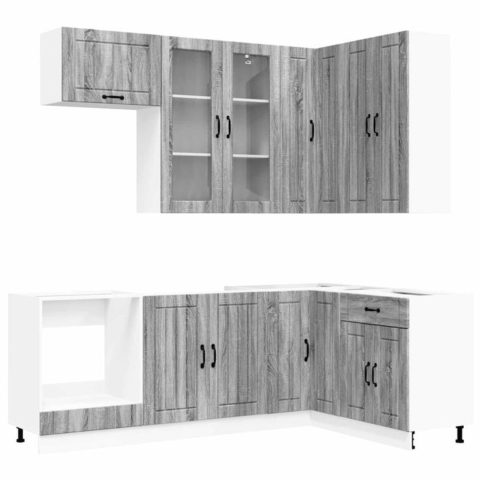 Unitate de bucătărie LUCCA 8 pcs Sonoma gri Lemn prelucrat WALTI