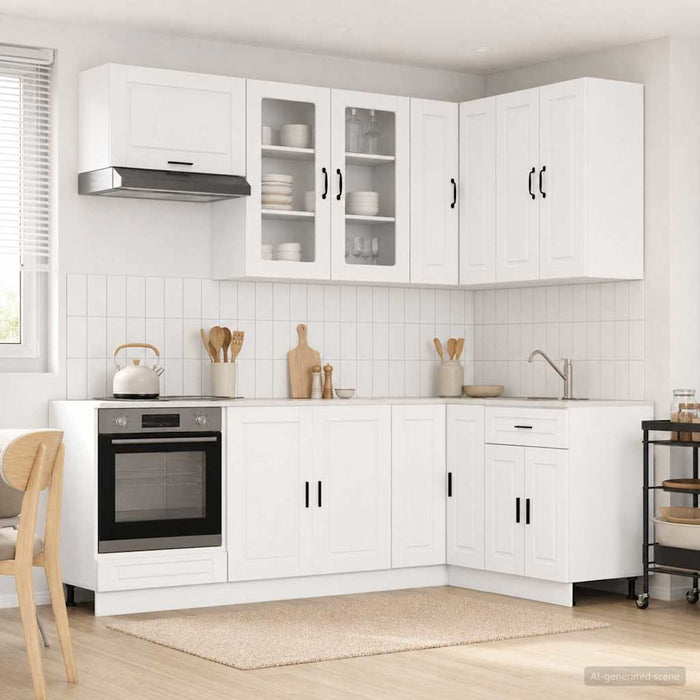Unitate de bucătărie PORTO 8 pcs Alb Lemn prelucrat WALTI