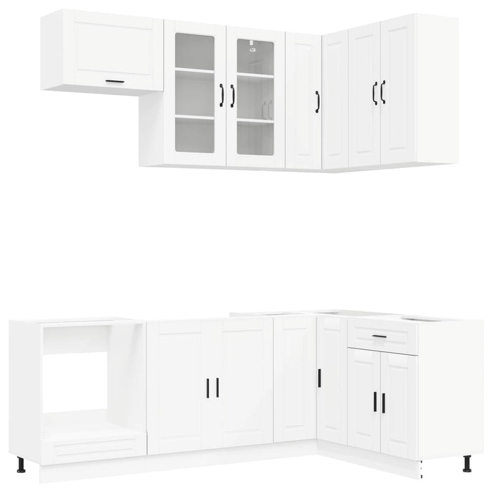 Unitate de bucătărie PORTO 8 pcs Alb Lemn prelucrat WALTI