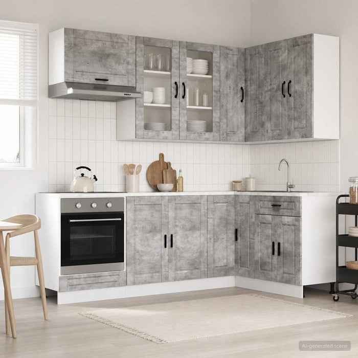 Unitate de bucătărie PORTO 8 pcs Gri Beton Lemn prelucrat WALTI