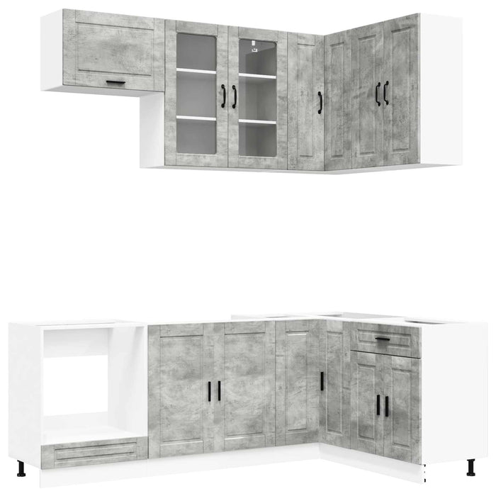 Unitate de bucătărie PORTO 8 pcs Gri Beton Lemn prelucrat WALTI