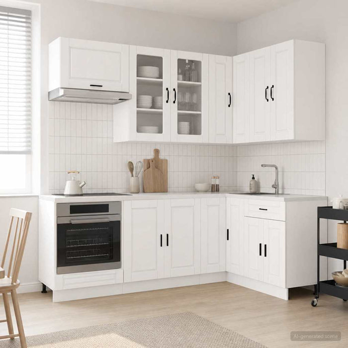Unitate de bucătărie PORTO 8 pcs Alb foarte lucios WALTI