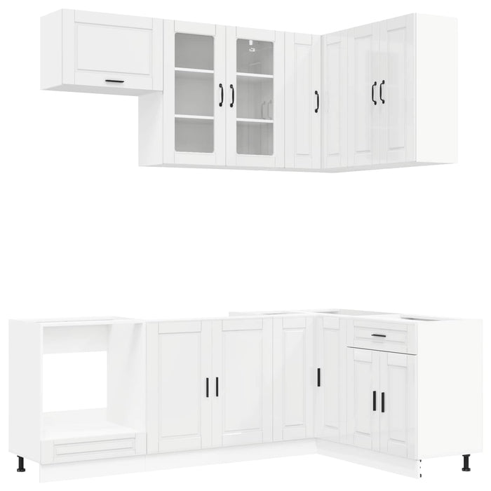 Unitate de bucătărie PORTO 8 pcs Alb foarte lucios WALTI