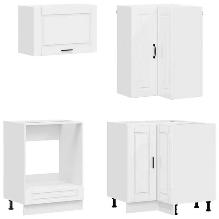 Unitate de bucătărie PORTO 8 pcs Alb foarte lucios WALTI