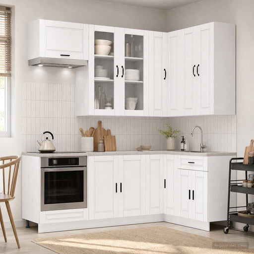 Unitate de bucătărie PORTO 8 pcs Alb Lemn prelucrat - WALTI WALTI