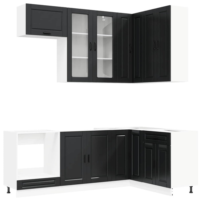 Unitate de bucătărie PORTO 8 pcs Negru Lemn prelucrat WALTI