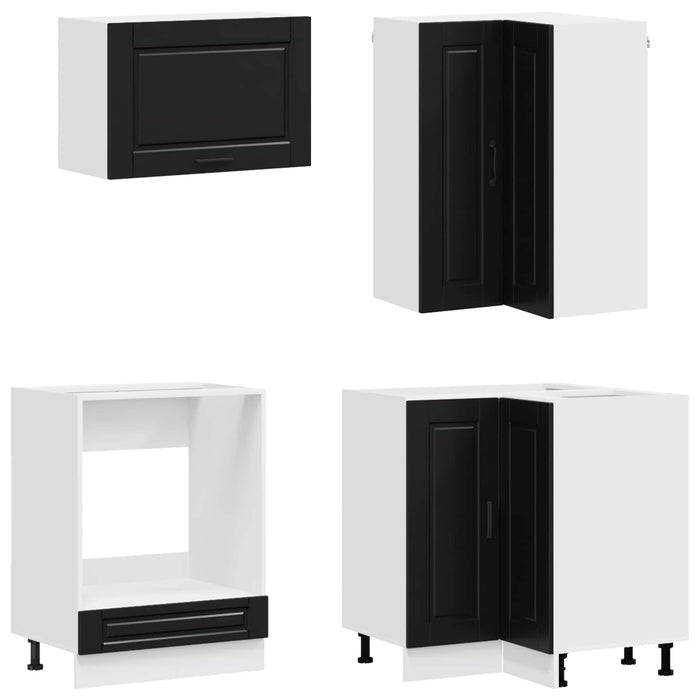 Unitate de bucătărie PORTO 8 pcs Negru Lemn prelucrat WALTI