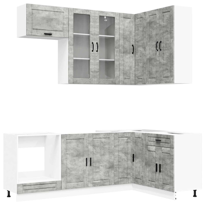Unitate de bucătărie PORTO 8 pcs Gri Beton Lemn prelucrat WALTI