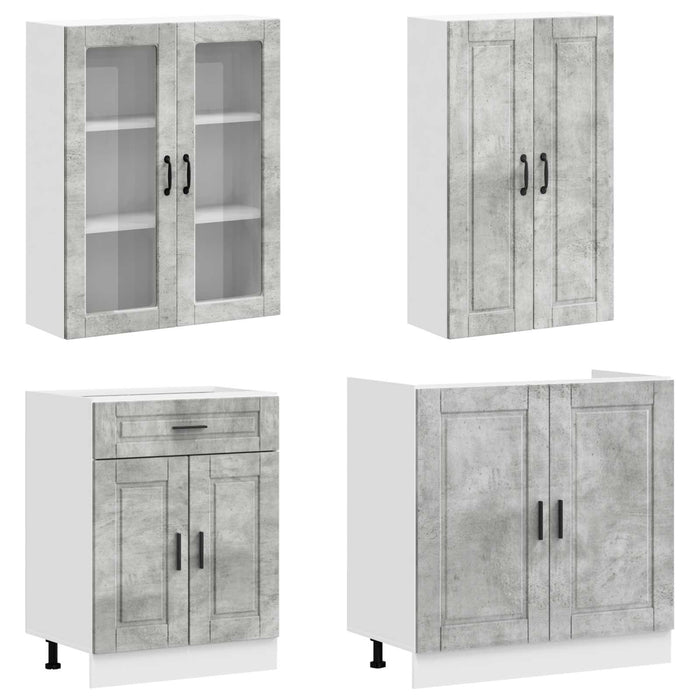 Unitate de bucătărie PORTO 8 pcs Gri Beton Lemn prelucrat WALTI