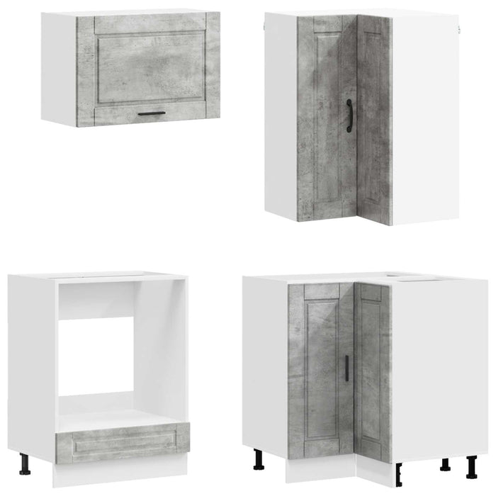 Unitate de bucătărie PORTO 8 pcs Gri Beton Lemn prelucrat WALTI
