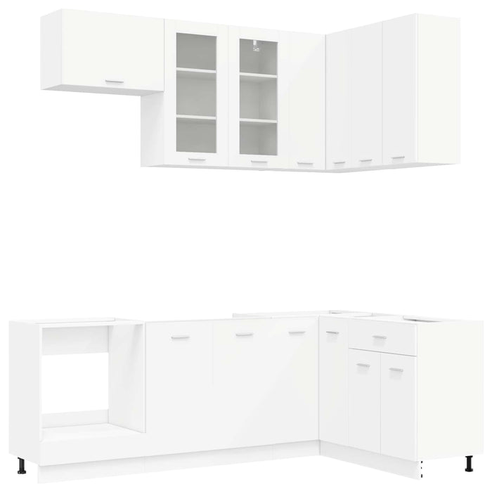 Unitate de bucătărie LYON 8 pcs Alb Lemn prelucrat WALTI