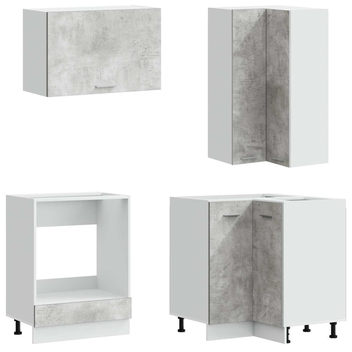 Unitate de bucătărie LYON 8 pcs Gri Beton Lemn prelucrat WALTI