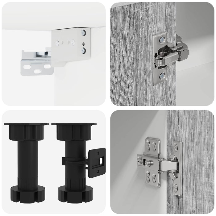 Unitate de bucătărie LYON 8 pcs Sonoma gri Lemn prelucrat WALTI