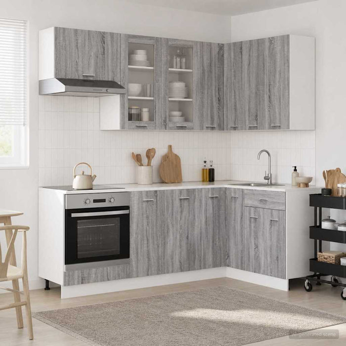 Unitate de bucătărie LYON 8 pcs Sonoma gri Lemn prelucrat WALTI