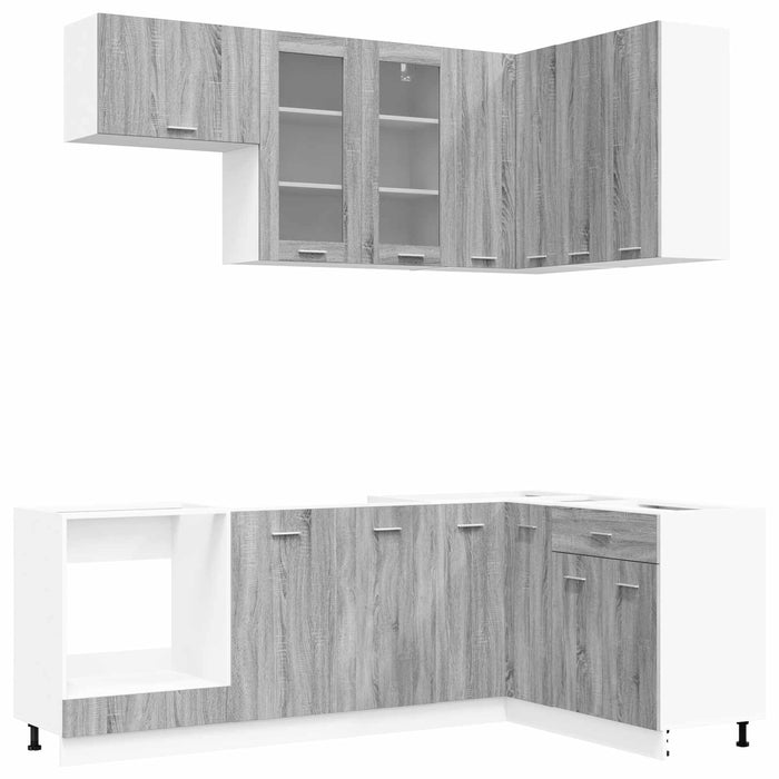 Unitate de bucătărie LYON 8 pcs Sonoma gri Lemn prelucrat WALTI