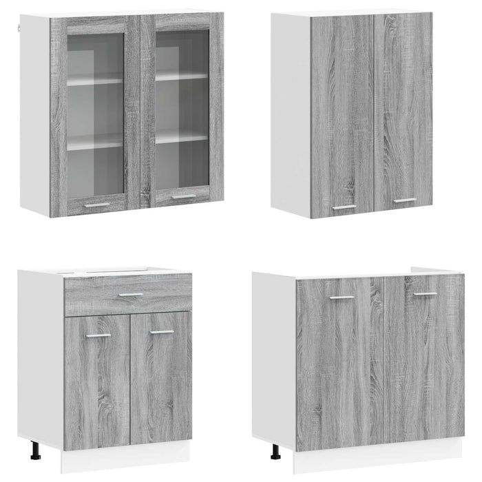 Unitate de bucătărie LYON 8 pcs Sonoma gri Lemn prelucrat WALTI