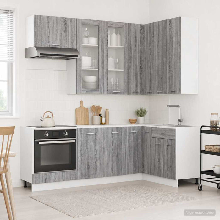 Unitate de bucătărie LYON 8 pcs Sonoma gri Lemn prelucrat WALTI