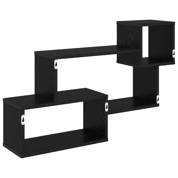 Raft suspendat Montare pe perete Negru 87 x 20 x 55 cm WALTI