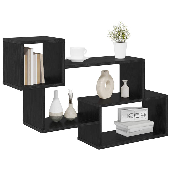 Raft suspendat Montare pe perete Negru 87 x 20 x 55 cm WALTI