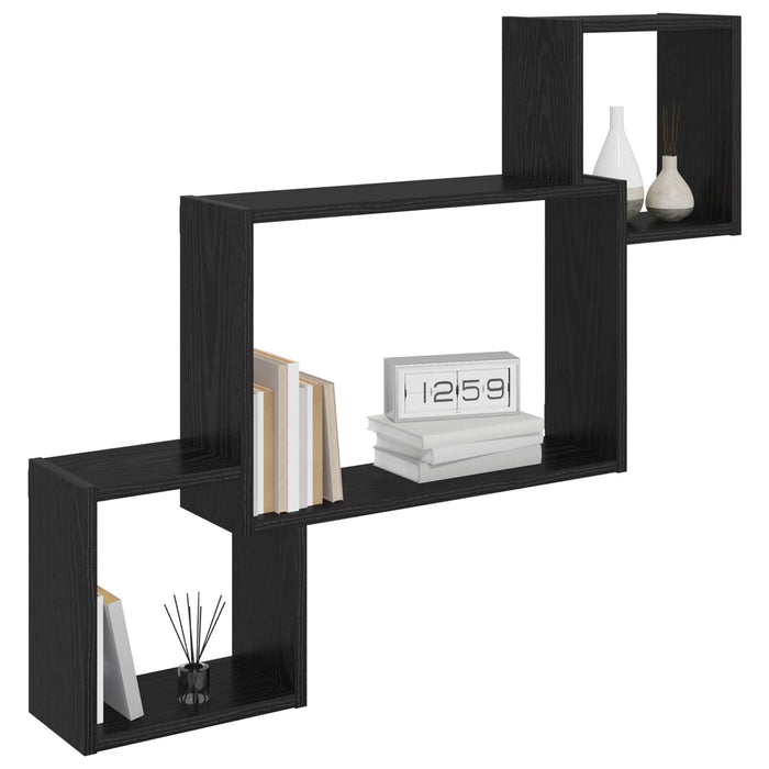 Raft de perete Montare pe perete Negru 91,5 x 15 x 76 cm WALTI