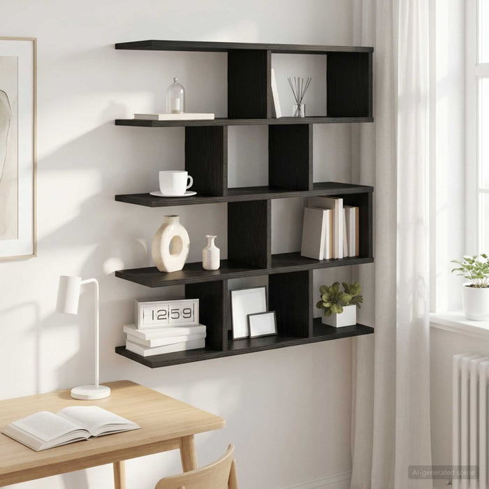 Raft de perete Stejar Negru 70 x 20 x 100 cm Lemn prelucrat - WALTI WALTI