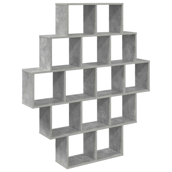 Raft de perete Gri Beton 120 x 20 x 136 cm Lemn prelucrat - WALTI WALTI